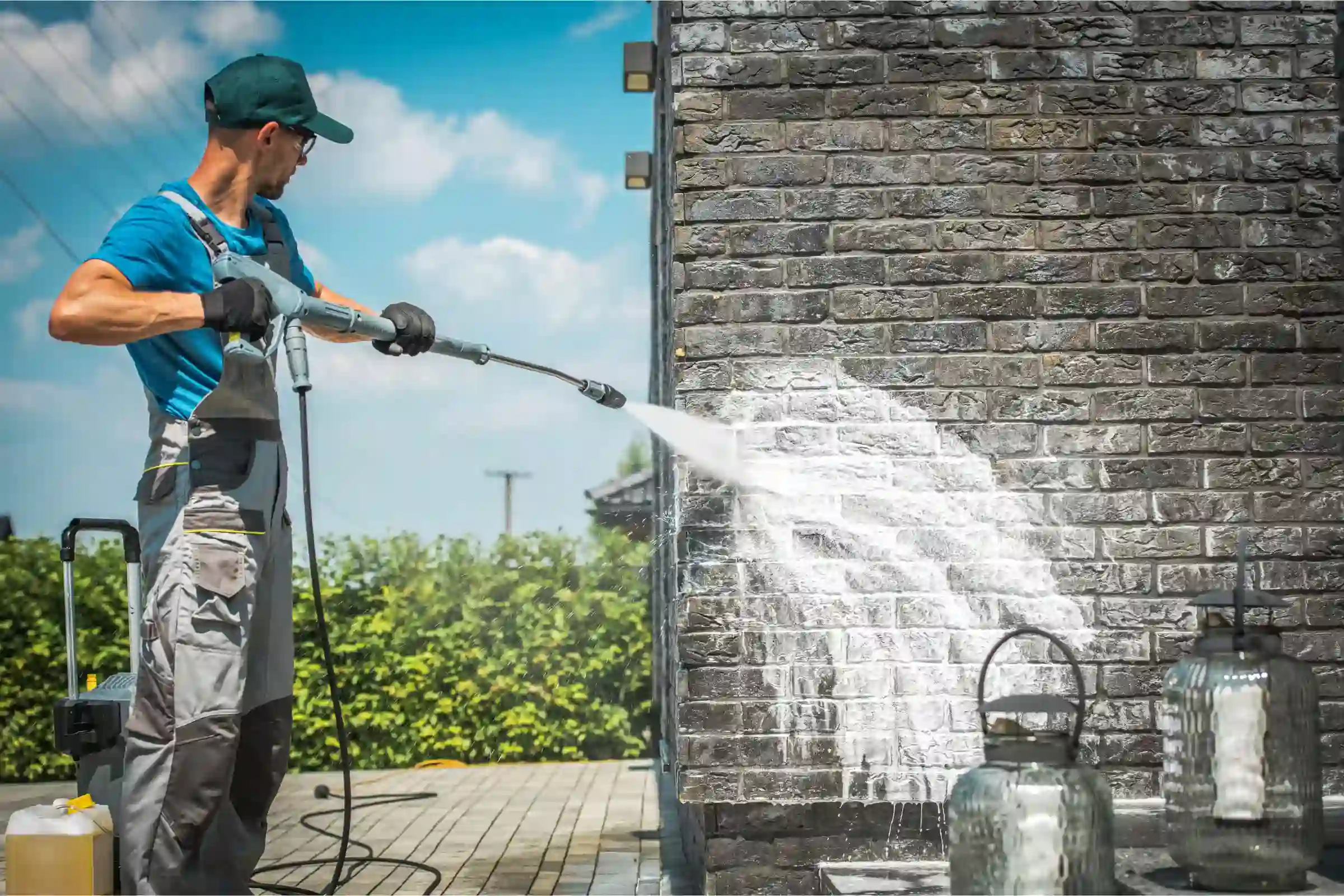 After commercial pressure washing