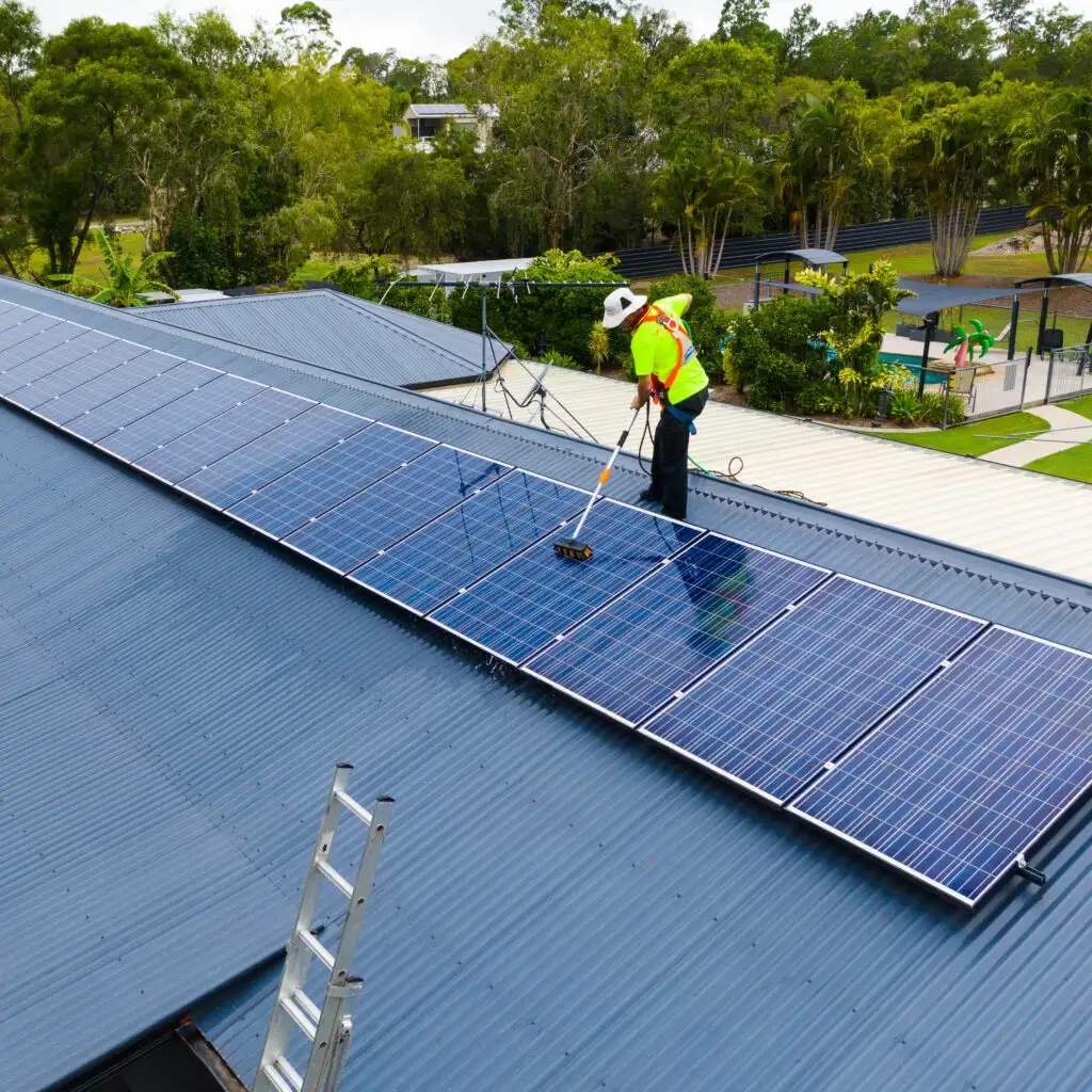 Commercial solar panel cleaning
